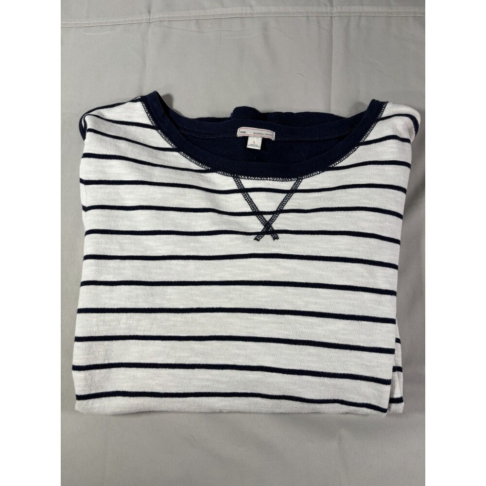Gap White With Blue Stripes, Pullover Size Large - Picture 7 of 7